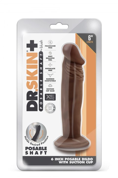 DR. SKIN PLUS 6 INCH POSABLE DILDO CHOCOLATE DR. SKIN PLUS 6 INCH POSABLE DILDO CHOCOLATE