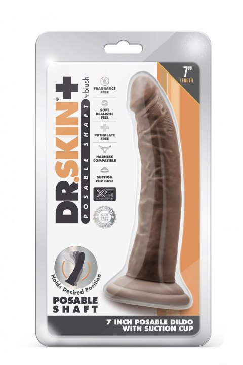 DR. SKIN PLUS 7 INCH POSABLE DILDO CHOCOLATE DR. SKIN PLUS 7 INCH POSABLE DILDO CHOCOLATE