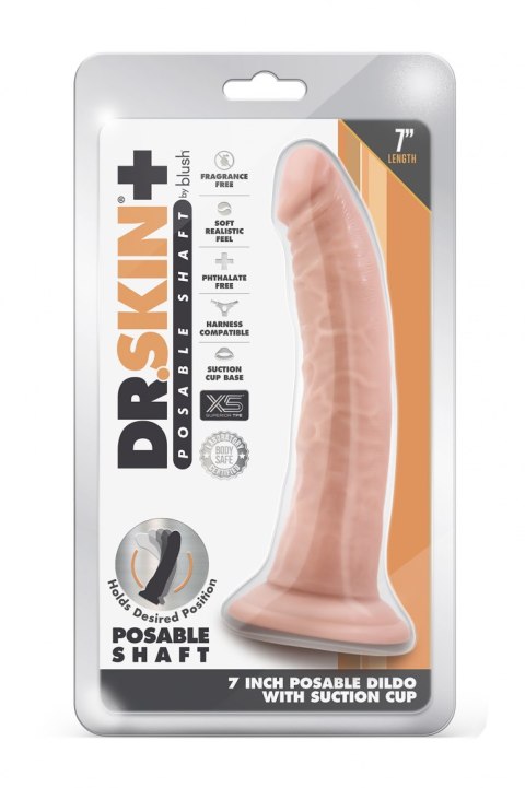 DR. SKIN PLUS 7 INCH POSABLE DILDO VANILLA DR. SKIN PLUS 7 INCH POSABLE DILDO VANILLA