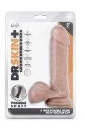 DR. SKIN PLUS 8 INCH POSABLE DILDO WITH BALLS VANILLA
