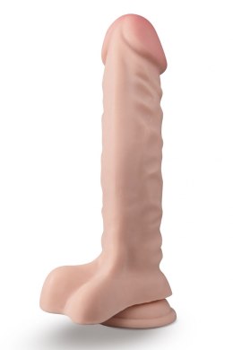 DR. SKIN PLUS 9 INCH POSABLE DILDO WITH BALLS VANILLA