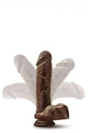 DR. SKIN PLUS 9 INCH THICK POSABLE DILDO WITH BALLS CHOCOLATE