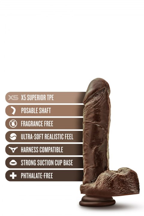 DR. SKIN PLUS 9 INCH THICK POSABLE DILDO WITH BALLS CHOCOLATE DR. SKIN PLUS 9 INCH THICK POSABLE DILDO WITH BALLS CHOCOLATE