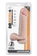 DR. SKIN PLUS 9 INCH THICK POSABLE DILDO WITH BALLS VANILLA