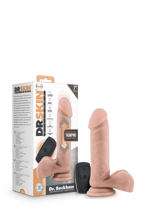 DR. SKIN SILICONE DR. BECKHAM 8 INCH THUMPING DILDO WITH REMOTE CONTROL VANILLA DR. SKIN SILICONE DR. BECKHAM 8 INCH THUMPING DILDO WITH REMOTE CONTROL VANILLA