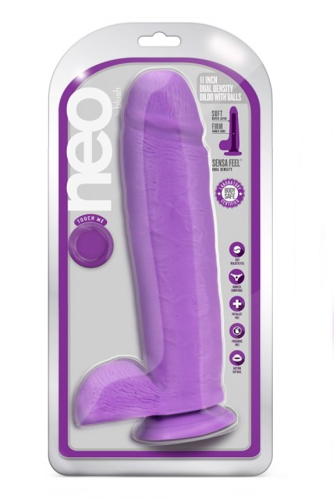 NEO 11 INCH DUAL DENSITY DILDO NEON PURPLE NEO 11 INCH DUAL DENSITY DILDO NEON PURPLE