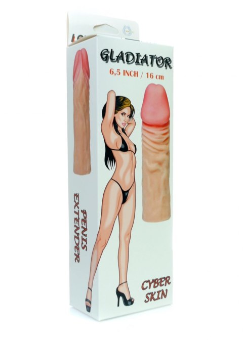PRZEDŁUŻKA NA PENISA DUŻA GRUBA NAKŁADKA POSZERZA STYMULATOR-GLADIATOR-6,5"""" PRZEDŁUŻKA NA PENISA DUŻA GRUBA NAKŁADKA POSZERZA STYMULATOR-GLADIATOR-6,5""""