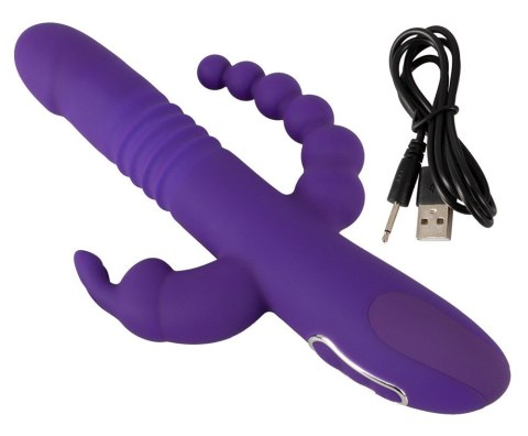 Wibrator z funkcją pchnięcia i koralikami analnymi 24,8cm Sweet Smile Wibrator z funkcją pchnięcia i koralikami analnymi 24,8cm Sweet Smile
