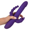 Wibrator z funkcją pchnięcia i koralikami analnymi 24,8cm Sweet Smile