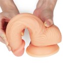 DILDO Z PRZYSSAWKĄ REALISTYCZNE ŻYŁY JĄDRA 20 CM