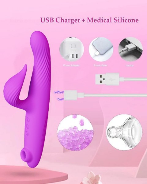 3 in 1 Thrusting Vibrator PURPLE 3 in 1 Thrusting Vibrator PURPLE