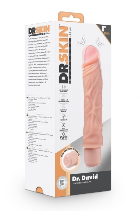 DR. SKIN SILICONE DR. DAVID 8 INCH VIBRATING DILDO BEIGE DR. SKIN SILICONE DR. DAVID 8 INCH VIBRATING DILDO BEIGE