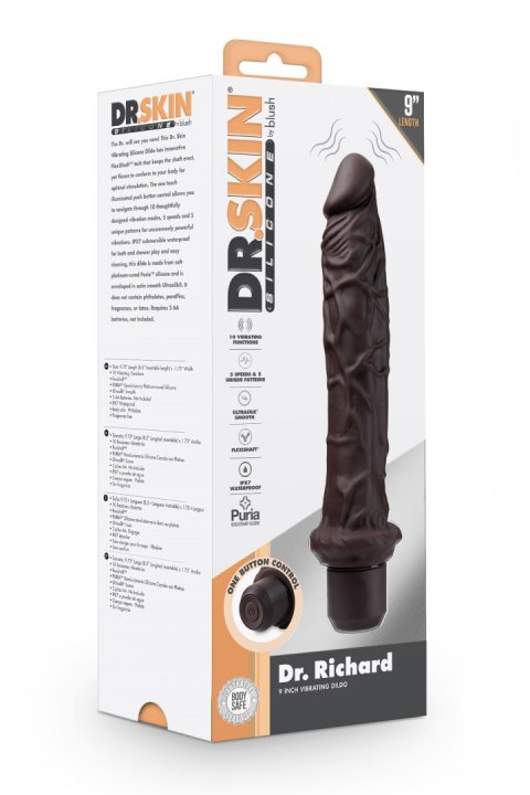 DR. SKIN SILICONE DR. RICHARD 9 INCH VIBRATING DILDO BROWN DR. SKIN SILICONE DR. RICHARD 9 INCH VIBRATING DILDO BROWN