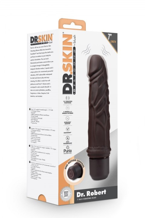 DR. SKIN SILICONE DR. ROBERT 7 INCH VIBRATING DILDO BROWN DR. SKIN SILICONE DR. ROBERT 7 INCH VIBRATING DILDO BROWN