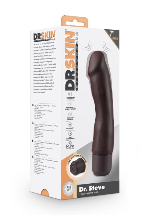 DR. SKIN SILICONE - DR. STEVE 7 INCH VIBRATING DILDO BROWN DR. SKIN SILICONE - DR. STEVE 7 INCH VIBRATING DILDO BROWN