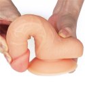 DILDO Z PRZYSSAWKĄ REALISTYCZNE ŻYŁY JĄDRA 18 CM