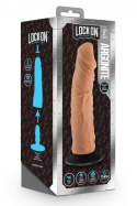 LOCK ON ARGONITE 8 INCH DILDO WITH SUCTION CUP ADAPTER MOCHA