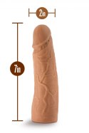 LOCK ON DYNAMITE 7 INCH DILDO WITH SUCTION CUP ADAPTER MOCHA