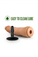 LOCK ON HEXANITE 7.5 INCH DILDO WITH SUCTION CUP ADAPTER MOCHA