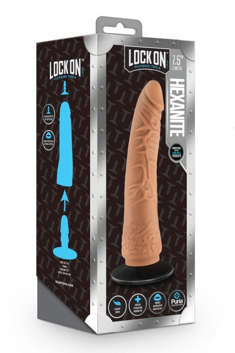 LOCK ON HEXANITE 7.5 INCH DILDO WITH SUCTION CUP ADAPTER MOCHA LOCK ON HEXANITE 7.5 INCH DILDO WITH SUCTION CUP ADAPTER MOCHA