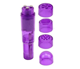 MINI MASAŻER WIBRATOR ŁECHTACZKI MOCNY 4 KOŃCÓWKI
