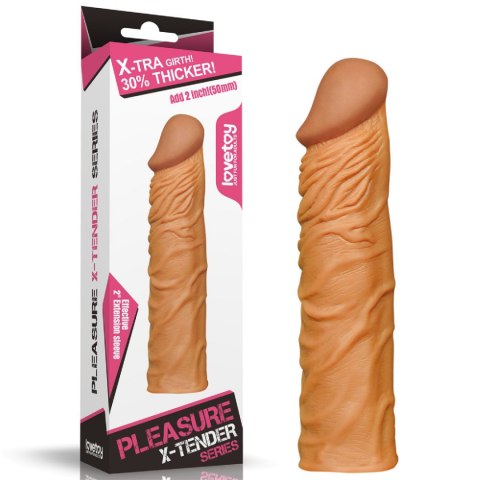 Add 2" Pleasure X Tender Penis Sleeve Brown Add 2" Pleasure X Tender Penis Sleeve Brown