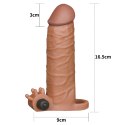 Add 2" Pleasure X Tender Vibrating Penis Sleeve Brown