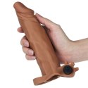 ADD 2" PLEASURE X TENDER VIBRATING PENIS SLEEVE BROWN
