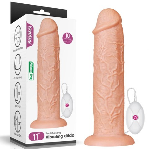11'' REALISTIC LONG VIBRATING DILDO