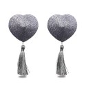 REUSABLE GLITTER HEART TASSEL NIPPLE PASTIES