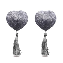REUSABLE GLITTER HEART TASSEL NIPPLE PASTIES