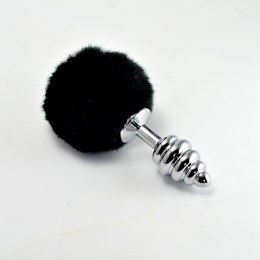 SPIRAL POMPON METAL PLUG BLACK