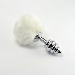 SPIRAL POMPON METAL PLUG WHITE