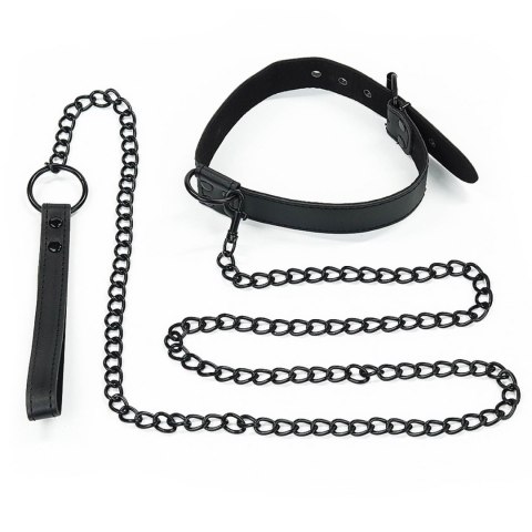Bondage Fetish Black Matt Collar With Leash Bondage Fetish Black Matt Collar With Leash