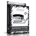 BONDAGE FETISH METALLIC PUP COLLAR WITH LEASH