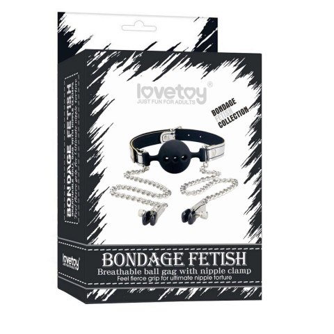 BREATHABLE BALL GAG WITH NIPPLE CLAMP BREATHABLE BALL GAG WITH NIPPLE CLAMP