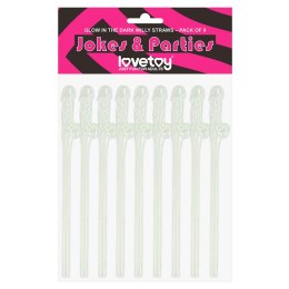 Glow in the Dark Willy Straws - Pack of 9