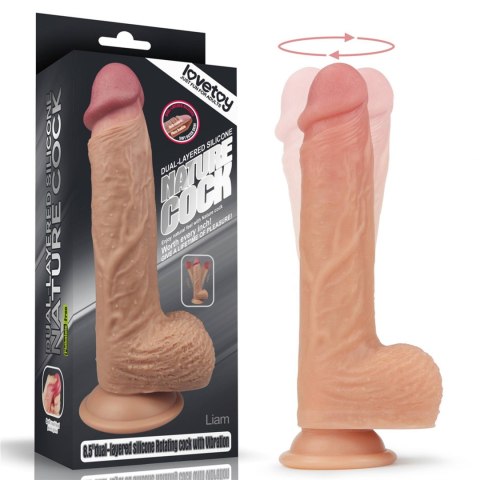 8.5" DUAL LAYERED SILICONE ROTATING NATURE COCK LIAM 8.5" DUAL LAYERED SILICONE ROTATING NATURE COCK LIAM