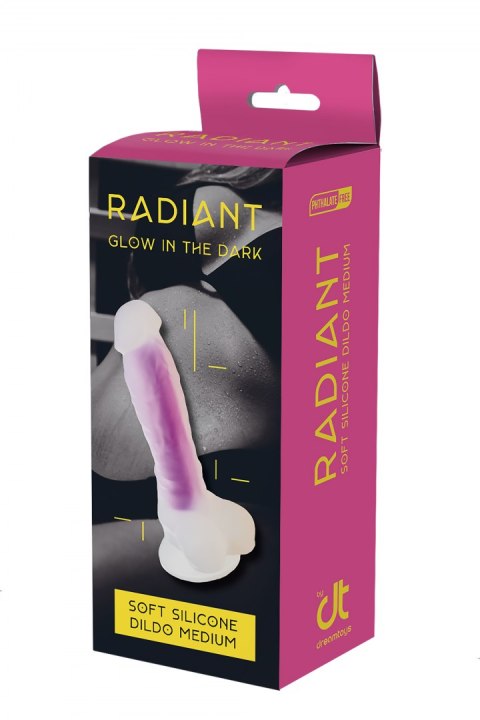 RADIANT SOFT SILICONE GLOW IN THE DARK DILDO MEDIUM PURPLE RADIANT SOFT SILICONE GLOW IN THE DARK DILDO MEDIUM PURPLE