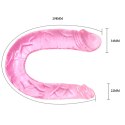 SOLIDNE DILDO PODWÓJNA PENETRACJA WAGINALNO ANALNY BAILE- DOUBLE DONG PINK