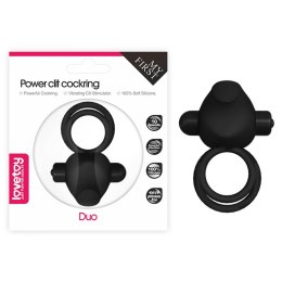 POWER CLIT DUO SILICONE COCKRING BLACK