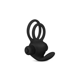 POWER CLIT DUO SILICONE COCKRING BLACK