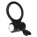 POWER CLIT SILICONE COCKRING BLACK