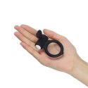 POWER CLIT SILICONE COCKRING BLACK