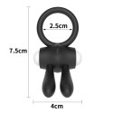 POWER CLIT SILICONE COCKRING BLACK