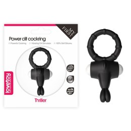 POWER CLIT SILICONE COCKRING BLACK