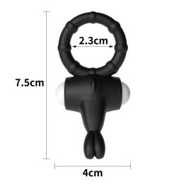 POWER CLIT SILICONE COCKRING BLACK