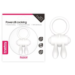 POWER CLIT SILICONE COCKRING WHITE
