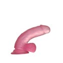 6" Jelly Studs Crystal Dildo Small Pink