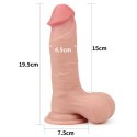 7.8'' SLIDING SKIN DUAL LAYER DONG - WHOLE TESTICLE